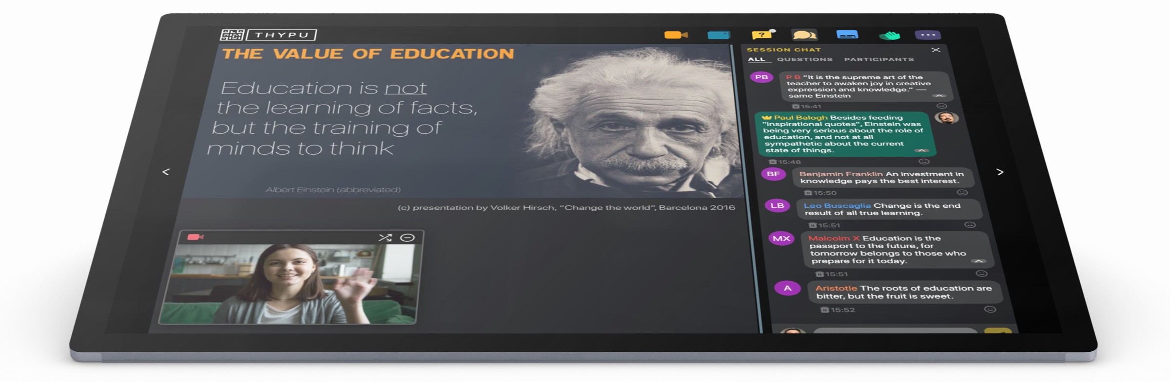 tablet showing Hypersay chat