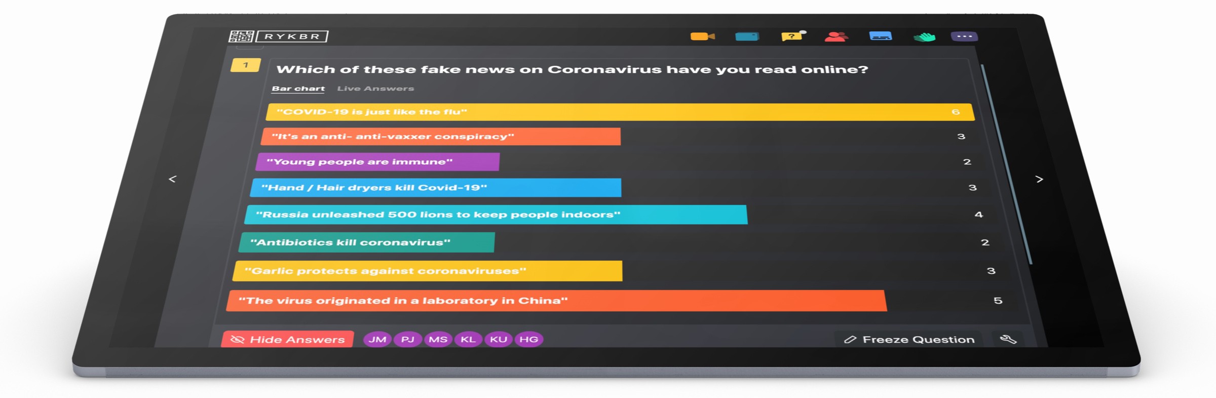 tablet showing Hypersay layout