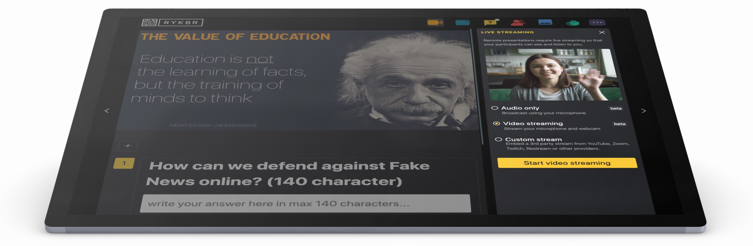 tablet showing Hypersay layout